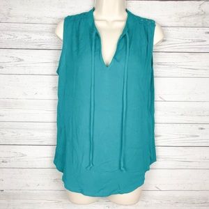 Market & Spruce Teal Sleeveless Blouse